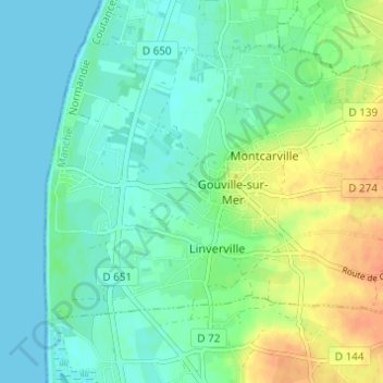La Brocqueterie topographic map, elevation, terrain