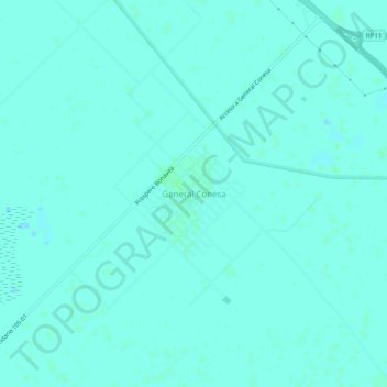 General Conesa topographic map, elevation, terrain