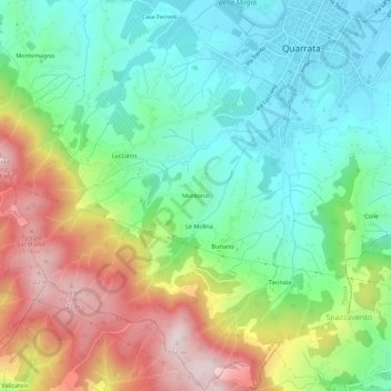 Montorio topographic map, elevation, terrain