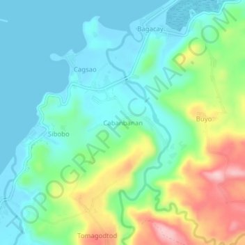 Cabanbanan topographic map, elevation, terrain