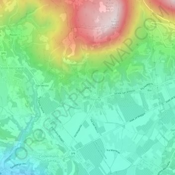 Giare topographic map, elevation, terrain