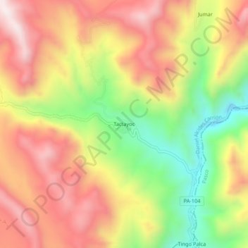 Tactayoc topographic map, elevation, terrain
