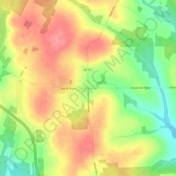 Saint-André topographic map, elevation, terrain