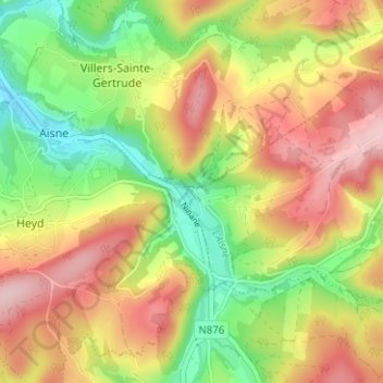 Roche-à-Frêne topographic map, elevation, terrain