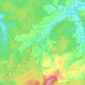 Lauterbrunn topographic map, elevation, terrain