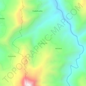 Huitepec topographic map, elevation, terrain