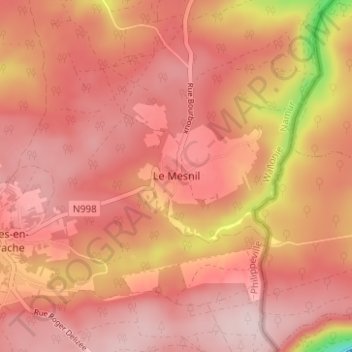 Le Mesnil topographic map, elevation, terrain