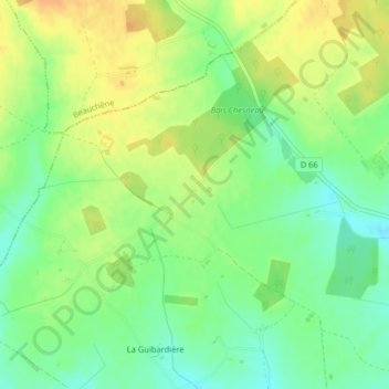 La Champignelle topographic map, elevation, terrain
