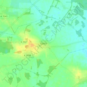 Gülitz topographic map, elevation, terrain
