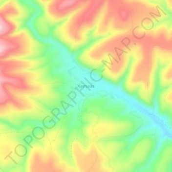 Xamaas topographic map, elevation, terrain