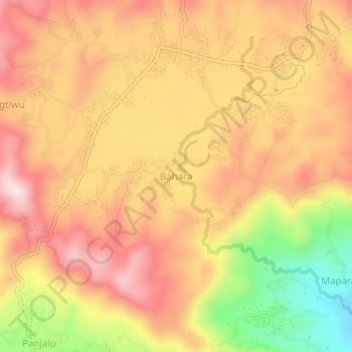 Bahara topographic map, elevation, terrain