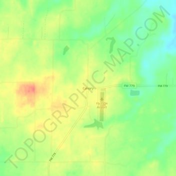 Calvary topographic map, elevation, terrain