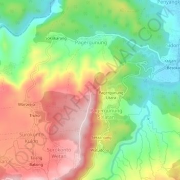 Sempulawang topographic map, elevation, terrain