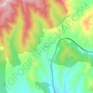 Fresnedo topographic map, elevation, terrain