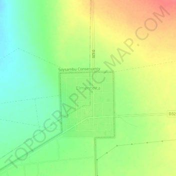 Elmenteita topographic map, elevation, terrain