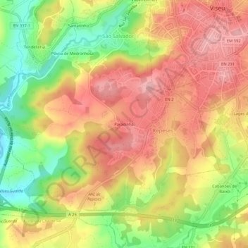 Paradinha topographic map, elevation, terrain