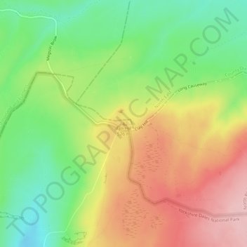 Tan Hill topographic map, elevation, terrain