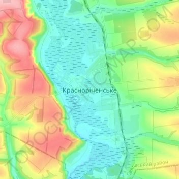 Krasnorichenske topographic map, elevation, terrain