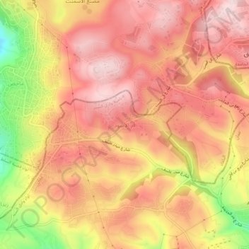 Um al Usud topographic map, elevation, terrain
