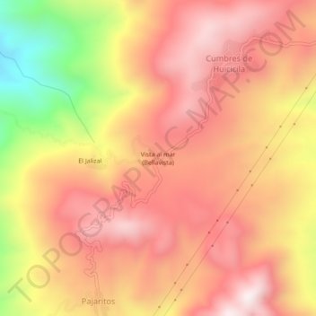 Vista al mar (Bellavista) topographic map, elevation, terrain