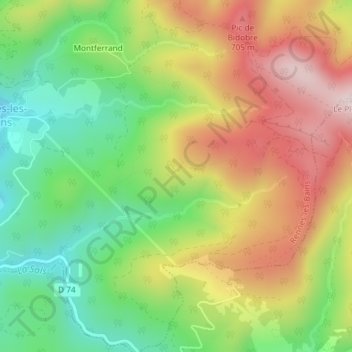 La Forest topographic map, elevation, terrain