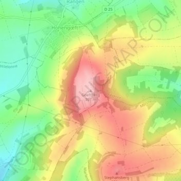 Goeftberg topographic map, elevation, terrain