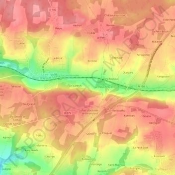 La Madeleine topographic map, elevation, terrain