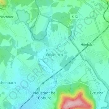 Wildenheid topographic map, elevation, terrain