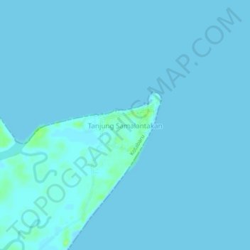 Tanjung Samalantakan topographic map, elevation, terrain