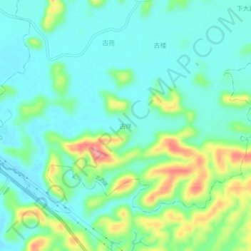 Guban topographic map, elevation, terrain