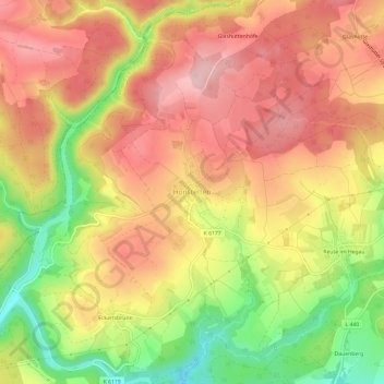 Honstetten topographic map, elevation, terrain