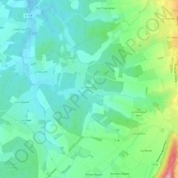 La Grange du Pin topographic map, elevation, terrain