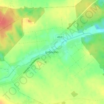 Łobodno topographic map, elevation, terrain