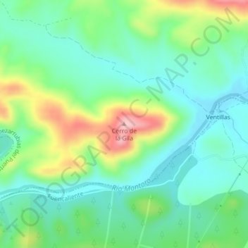 Cerro de la Gila topographic map, elevation, terrain