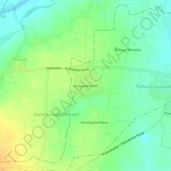 Kulappampatti topographic map, elevation, terrain