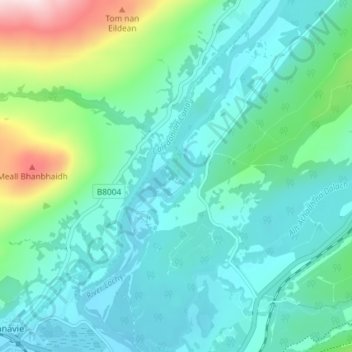Torcastle topographic map, elevation, terrain