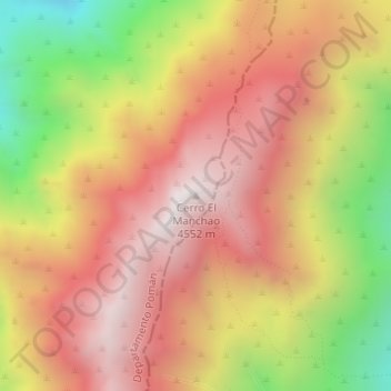Cerro El Manchao topographic map, elevation, terrain