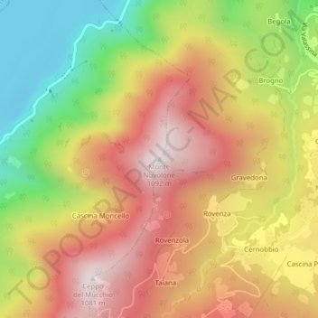 Monte Nuvolone topographic map, elevation, terrain