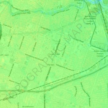 Foster Place topographic map, elevation, terrain