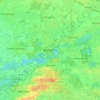 Westerlo topographic map, elevation, terrain