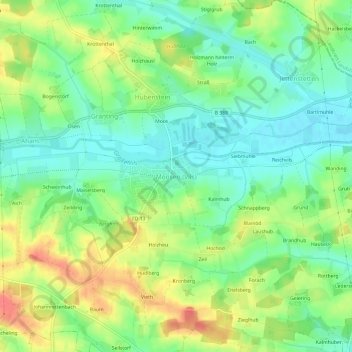 Moosen (Vils) topographic map, elevation, terrain