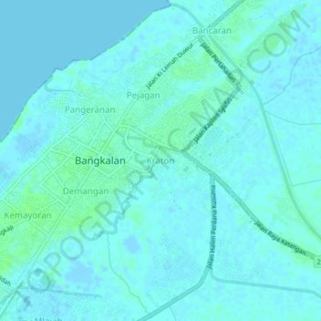 Kraton topographic map, elevation, terrain