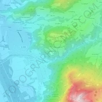 Untersulzberg topographic map, elevation, terrain