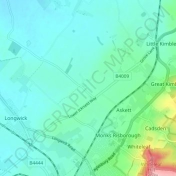 Meadle topographic map, elevation, terrain