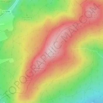 Wüstegarten topographic map, elevation, terrain