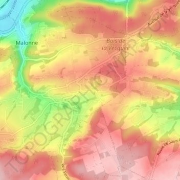 Haute-Fontaine topographic map, elevation, terrain