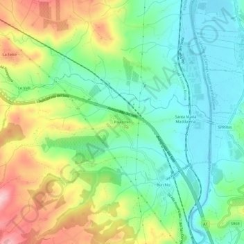 Palazzolo topographic map, elevation, terrain
