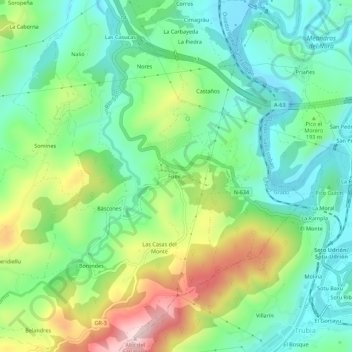 Fuejo topographic map, elevation, terrain