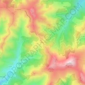Sarasset topographic map, elevation, terrain