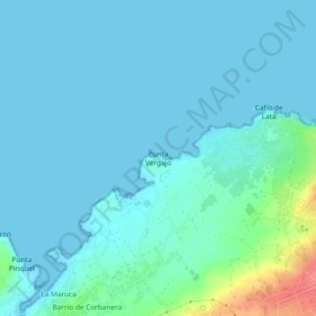 Punta Vergajo topographic map, elevation, terrain
